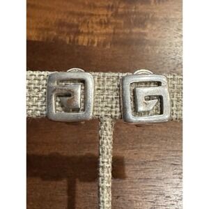 Han 925 Made In Italy Sterling Silver Textured Clip On Earrings